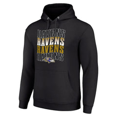 Starter Four Team Name Logo Fleece Pullover Hoodie - Baltimore Ravens Hoodies