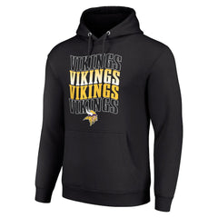 Starter Four Team Name Logo Fleece Pullover Hoodie - Minnesota Vikings Hoodies