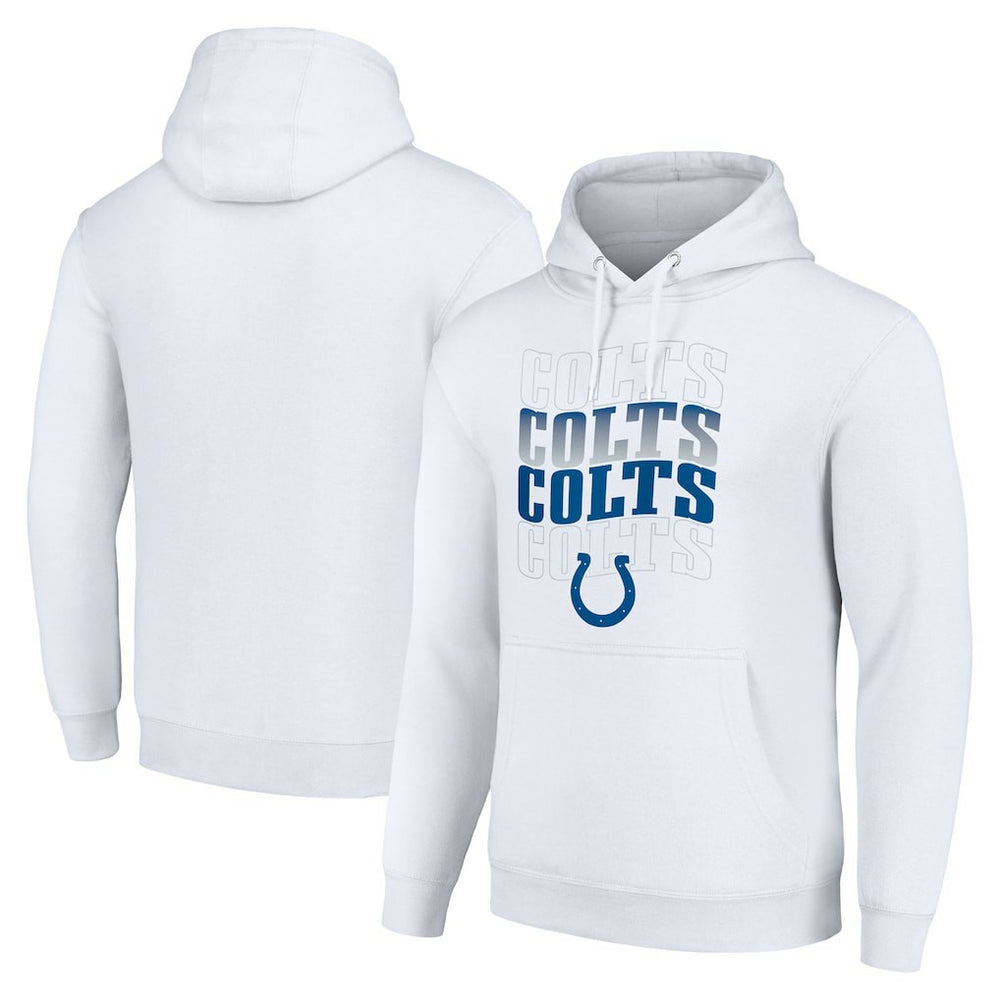 Starter Four Team Name Logo Fleece Pullover Hoodie - Indianapolis Colts Hoodies