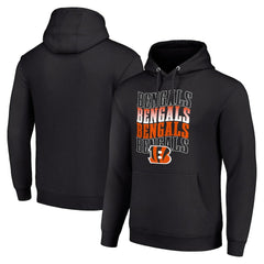Starter Four Team Name Logo Fleece Pullover Hoodie - Cincinnati Bengals Hoodies