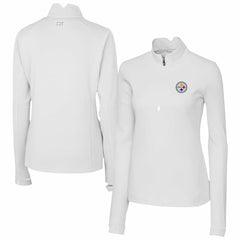 Cutter & Buck Women's Traverse Stretch Quarter-Zip Pullover Top - Pittsburgh Steelers Pullover