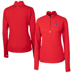 Cutter & Buck Women's Traverse Stretch Quarter-Zip Pullover Top - Buffalo Bills Pullover
