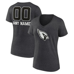 Women's Personalized Name & Number Monochrome V-Neck Long Sleeve T-Shirt - Arizona Cardinals T-shirts