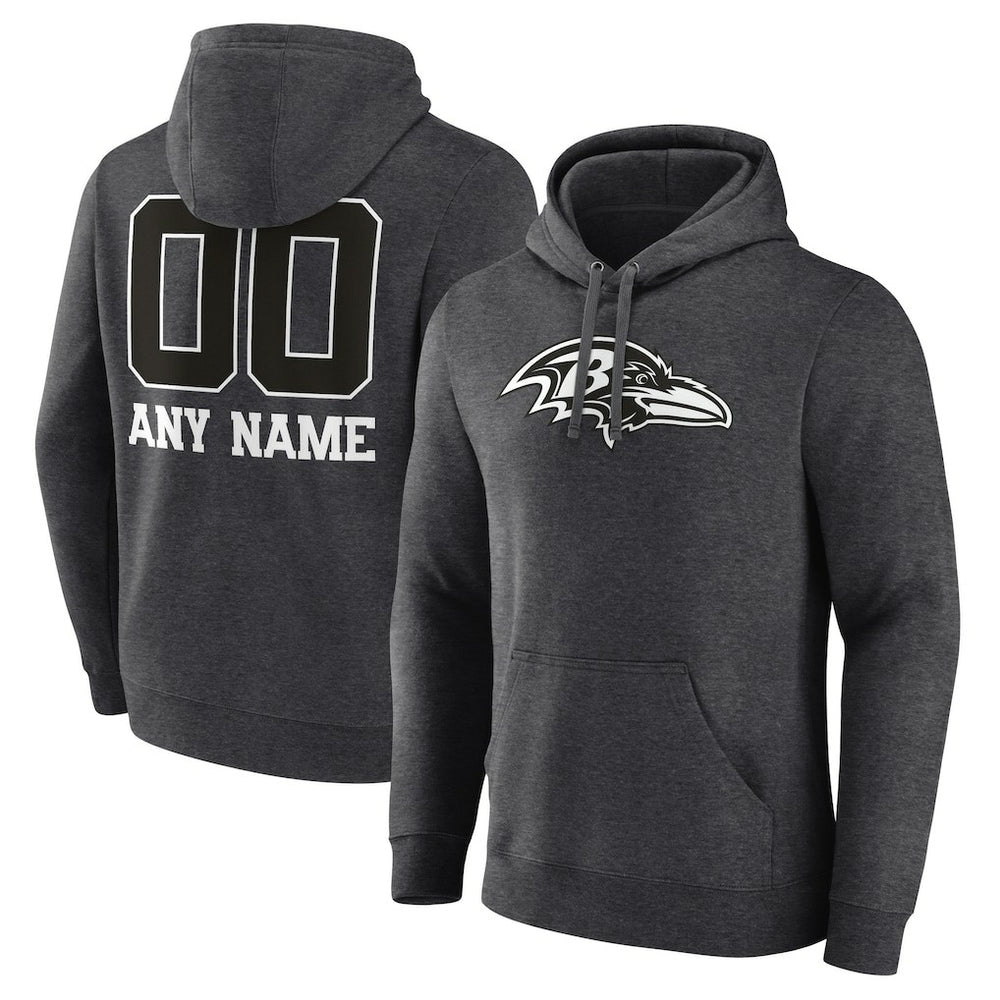 Personalized Name & Number Monochrome Pullover Hoodie - Baltimore Ravens Hoodies