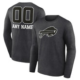 Personalized Name & Number Monochrome Long Sleeve T-Shirt - Buffalo Bills T-shirts