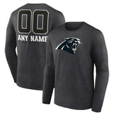 Personalized Name & Number Monochrome Long Sleeve T-Shirt - Carolina Panthers T-shirts