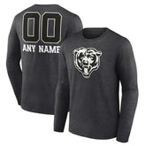 Personalized Name & Number Monochrome Long Sleeve T-Shirt - Chicago Bears T-shirts