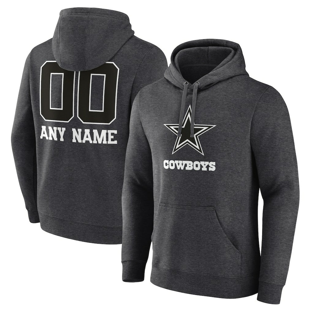 Personalized Name & Number Monochrome Pullover Hoodie - Dallas Cowboys Hoodies