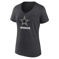 Women's Personalized Name & Number Monochrome V-Neck Long Sleeve T-Shirt - Dallas Cowboys T-shirts