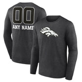 Personalized Name & Number Monochrome Long Sleeve T-Shirt - Denver Broncos T-shirts