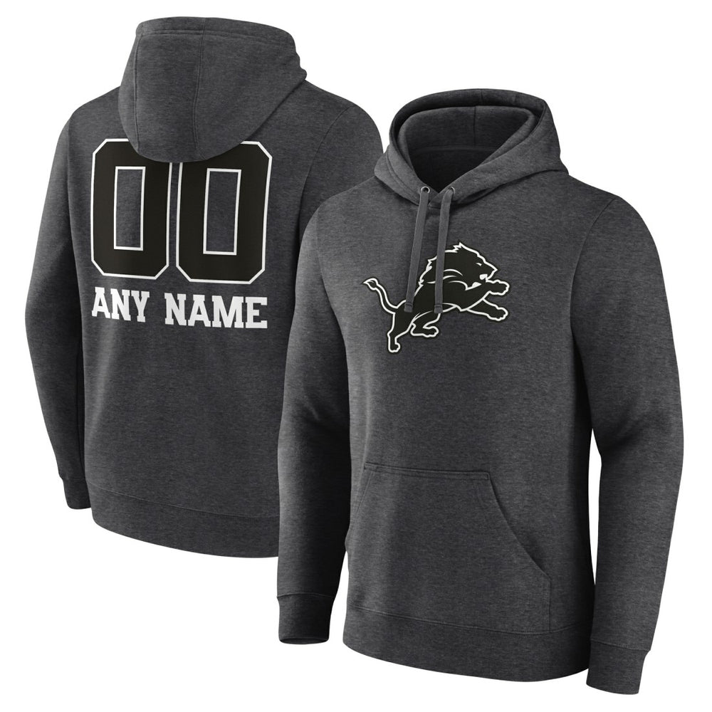 Personalized Name & Number Monochrome Pullover Hoodie - Detroit Lions Hoodies