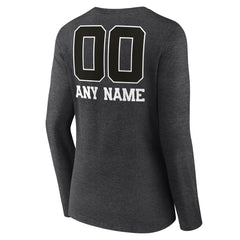 Women's Personalized Name & Number Monochrome V-neck T-Shirt - Detroit Lions T-shirts