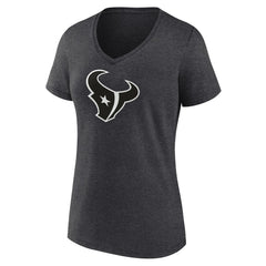 Women's Personalized Name & Number Monochrome V-Neck Long Sleeve T-Shirt - Houston Texans T-shirts