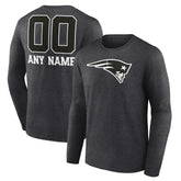 Personalized Name & Number Monochrome Long Sleeve T-Shirt - New England Patriots T-shirts