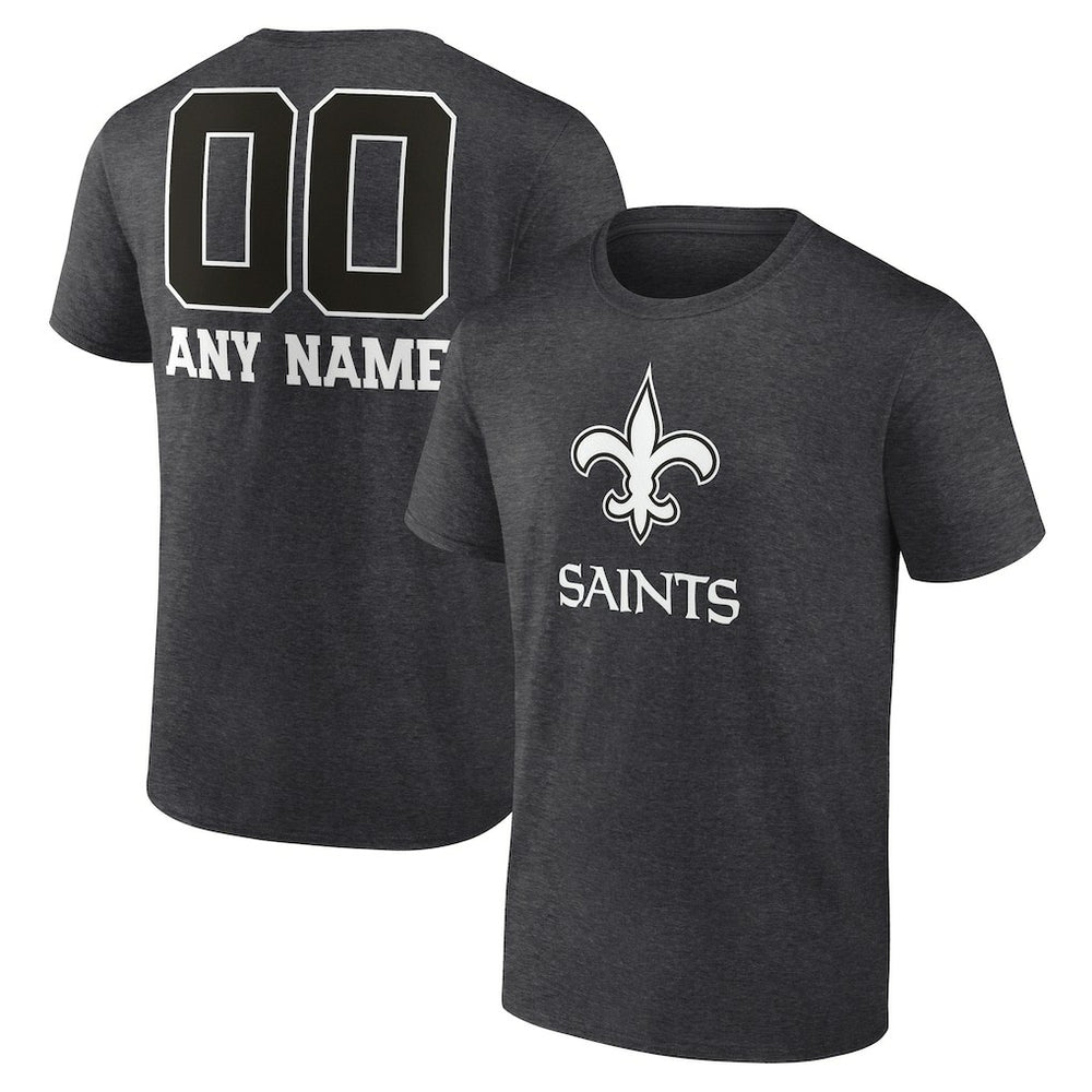 Personalized Name & Number Monochrome T-Shirt - New Orleans Saints T-shirts