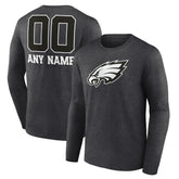 Personalized Name & Number Monochrome Long Sleeve T-Shirt - Philadelphia Eagles T-shirts