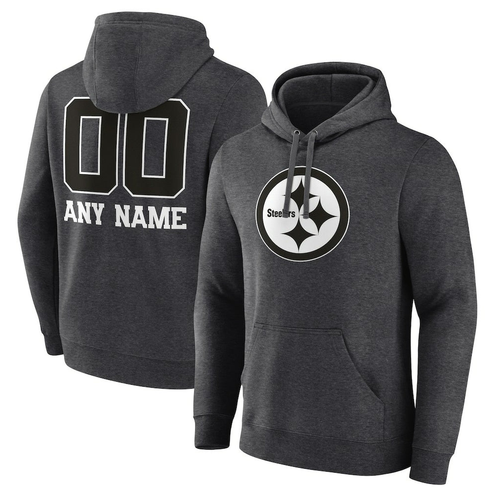 Personalized Name & Number Monochrome Pullover Hoodie - Pittsburgh Steelers Hoodies