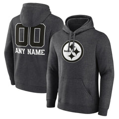 Personalized Name & Number Monochrome Pullover Hoodie - Pittsburgh Steelers Hoodies
