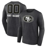 Personalized Name & Number Monochrome Long Sleeve T-Shirt - San Francisco 49ers T-shirts