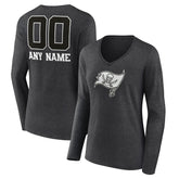 Women's Personalized Name & Number Monochrome V-neck T-Shirt - Tampa Bay Buccaneers T-shirts