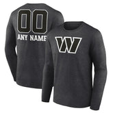 Personalized Name & Number Monochrome Long Sleeve T-Shirt - Washington Commanders T-shirts