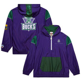Mitchell & Ness Milwaukee Bucks Unisex Hardwood Classics Team OG 3.0 Anorak Half-Zip Windbreaker Jacket