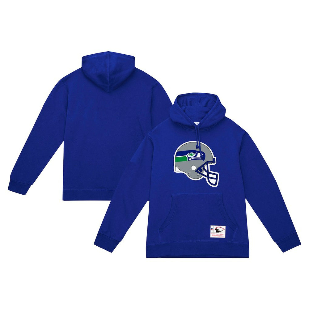 Helmet Logo Vintage Pullover Hoodie - Seattle Seahawks Hoodies