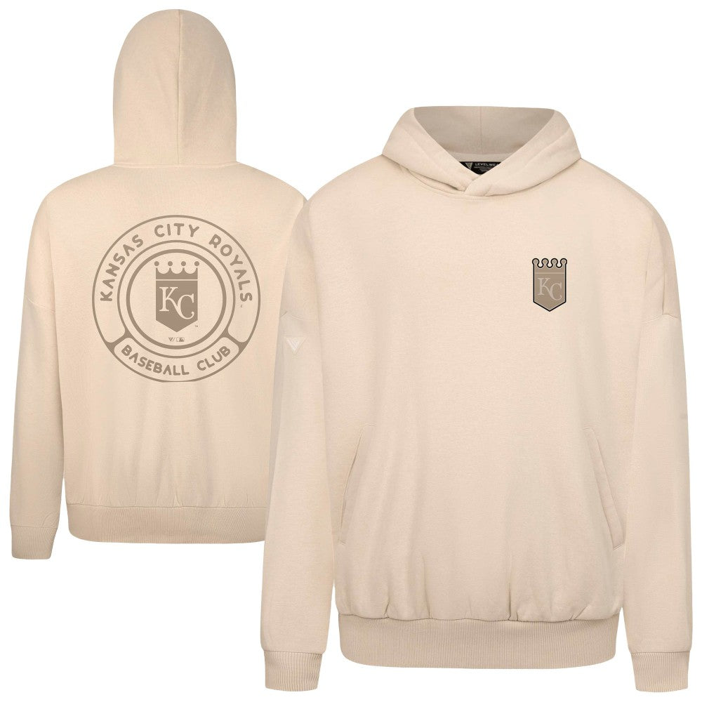 Khaki Kansas City Royals Levelwear Contact Oversized Pullover Hoodie