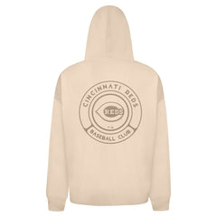 Khaki Cincinnati Reds Levelwear Uphill Oversized Full-Zip Hoodie