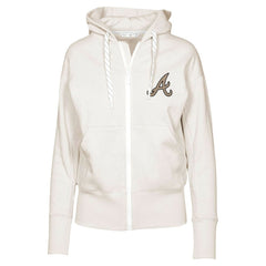 Khaki Atlanta Braves Levelwear Women's Gardinia Full-Zip Hoodie