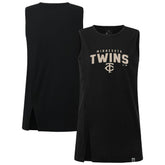 Black Minnesota Twins Levelwear Women's Influx Team Arch Tank Top