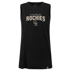 Black Colorado Rockies Levelwear Women's Influx Team Arch Tank Top