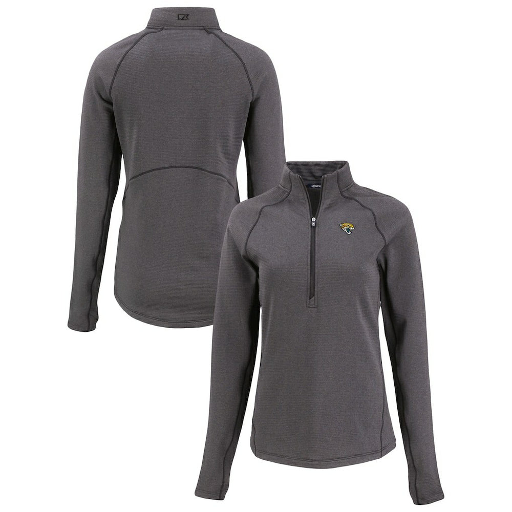 Cutter & Buck Women's Peshastin Eco Fleece Recycled Tri-Blend Raglan Half-Zip Jacket - Jacksonville Jaguars Jackets