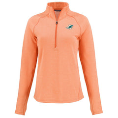 Cutter & Buck Women's Peshastin Eco Fleece Recycled Tri-Blend Raglan Half-Zip Jacket - Miami Dolphins Jackets