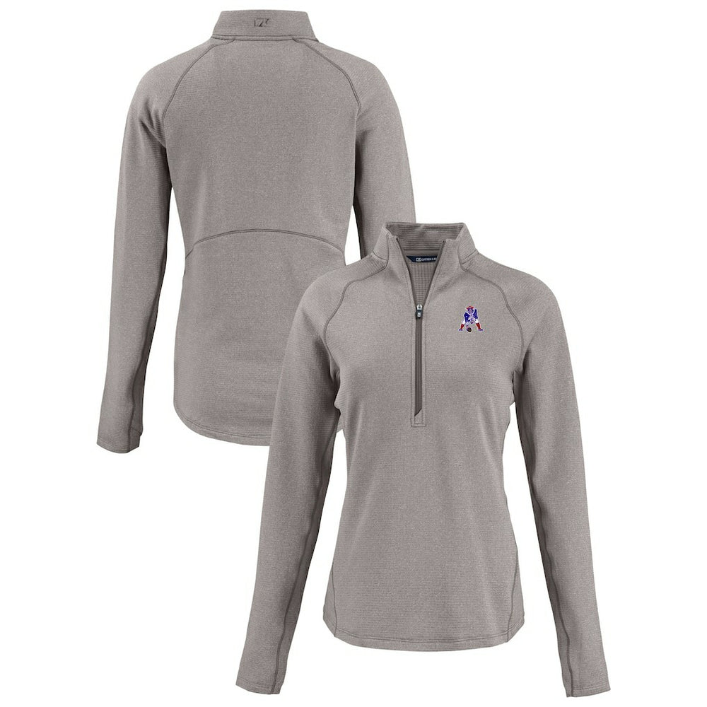 Cutter & Buck Women's Peshastin Eco Fleece Recycled Tri-Blend Raglan Half-Zip Jacket - New England Patriots Jackets
