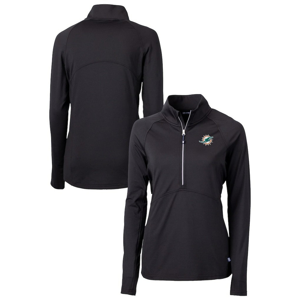 Cutter & Buck Women's DryTec Adapt Eco Knit Stretch Recycled Raglan Half-Zip Top - Miami Dolphins Tops