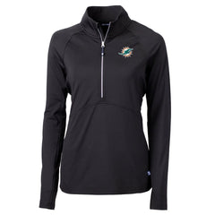 Cutter & Buck Women's DryTec Adapt Eco Knit Stretch Recycled Raglan Half-Zip Top - Miami Dolphins Tops