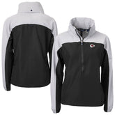 Cutter & Buck Women's Charter Eco Recycled Half-Zip Hooded Anorak Jacket - Kansas City Chiefs Jackets