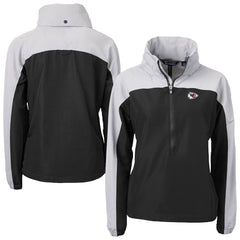 Cutter & Buck Women's Charter Eco Recycled Half-Zip Hooded Anorak Jacket - Kansas City Chiefs Jackets