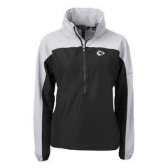 Cutter & Buck Women's Charter Eco Recycled Half-Zip Hooded Anorak Jacket - Kansas City Chiefs Jackets