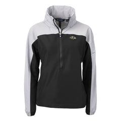 Cutter & Buck Women's Charter Eco Recycled Half-Zip Hooded Anorak Jacket - Baltimore Ravens Jackets