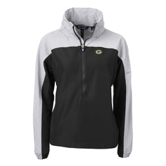 Cutter & Buck Women's Charter Eco Recycled Half-Zip Hooded Anorak Jacket - Green Bay Packers Jackets
