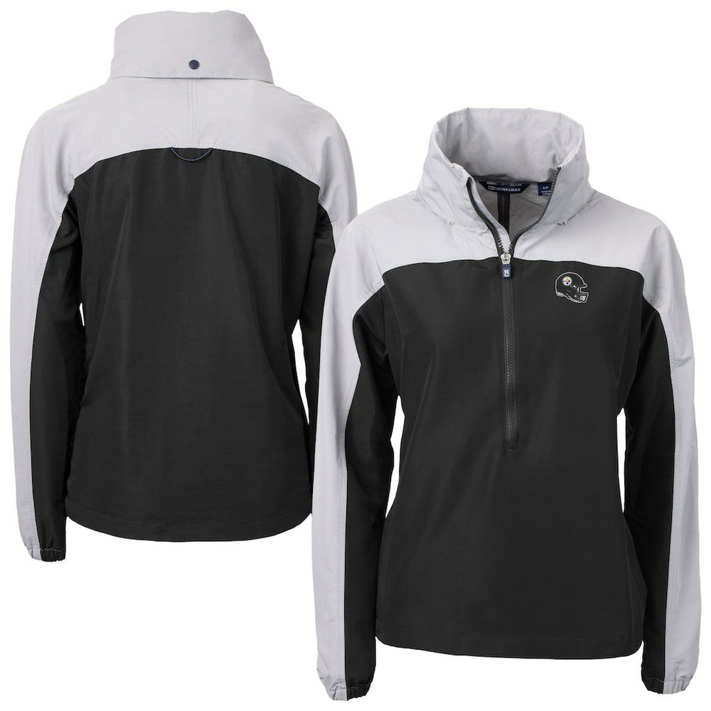 Cutter & Buck Women's Charter Eco Recycled Half-Zip Hooded Anorak Jacket - Pittsburgh Steelers Jackets