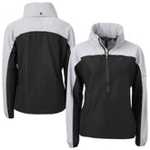 Cutter & Buck Women's Charter Eco Recycled Half-Zip Hooded Anorak Jacket - Carolina Panthers Jackets