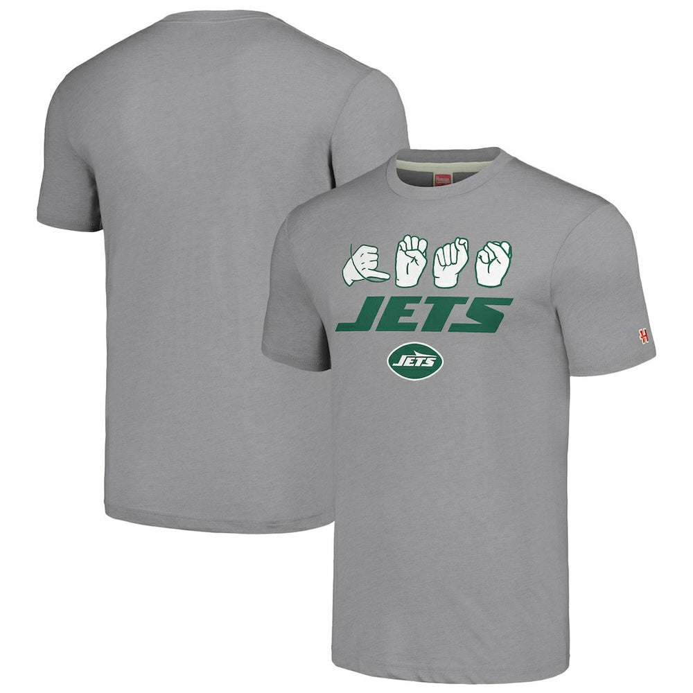 Homage Unisex The NFL ASL Collection by Love Sign American Sign Language T-Shirt - New York Jets T-shirts