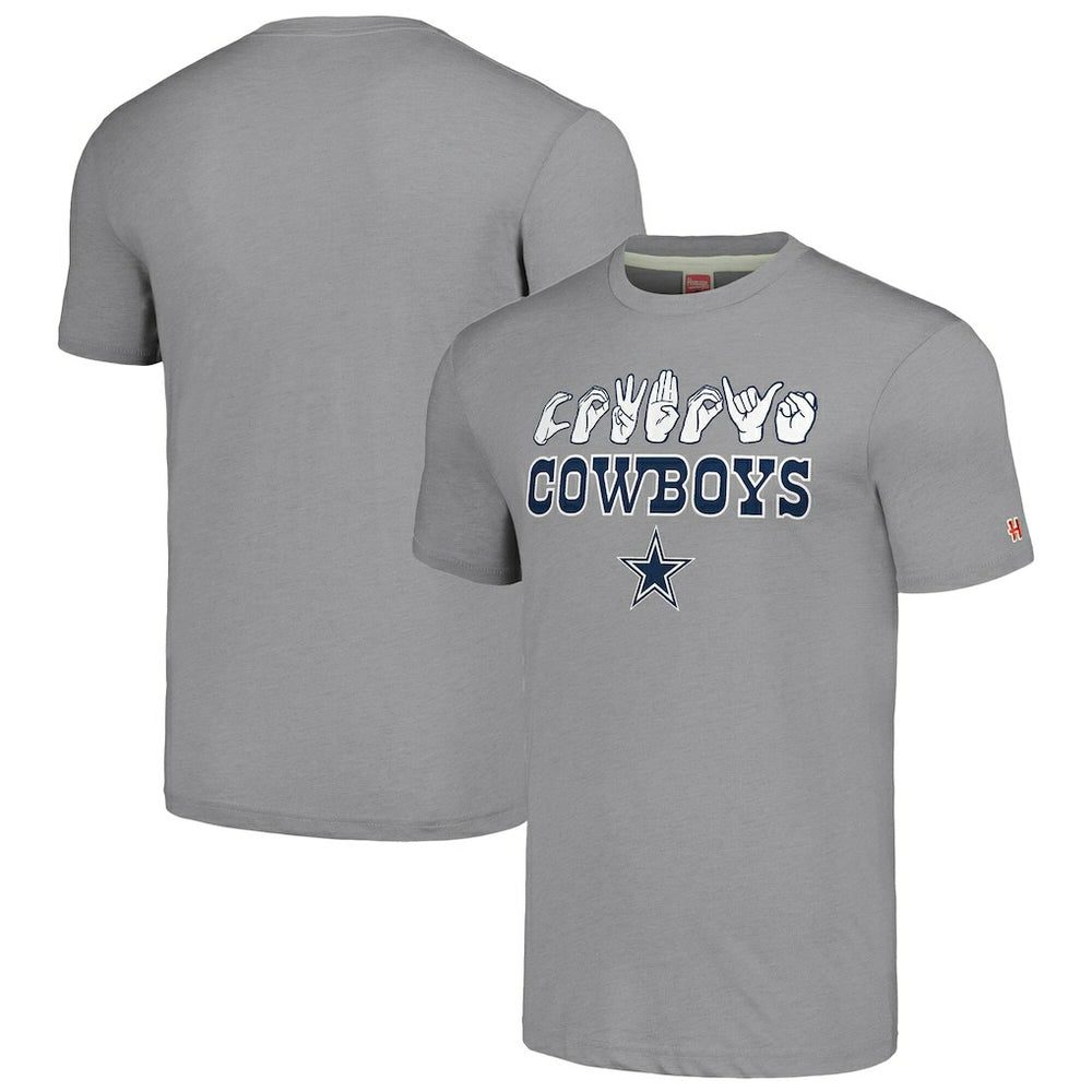 Homage Unisex The NFL ASL Collection by Love Sign American Sign Language T-Shirt - Dallas Cowboys T-shirts