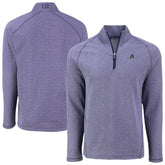 Heather Purple Arizona Diamondbacks Cutter & Buck Peshastin Eco Fleece Recycled Raglan Quarter-Zip Top