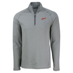 Heather Gray Detroit Tigers Cutter & Buck Peshastin Eco Fleece Recycled Raglan Quarter-Zip Top