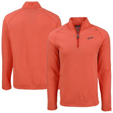 Heather Orange Detroit Tigers Cutter & Buck Peshastin Eco Fleece Recycled Raglan Quarter-Zip Top