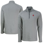 Heather Gray Boston Red Sox Cutter & Buck Peshastin Eco Fleece Recycled Raglan Quarter-Zip Top